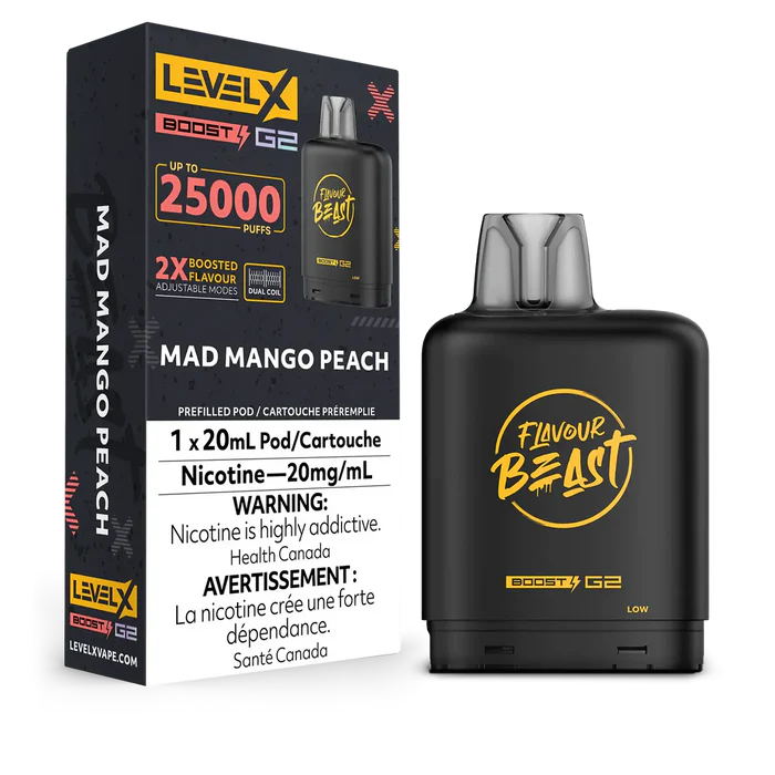 Flavour Beast Level X 25000 puffs Mad Mango Peach