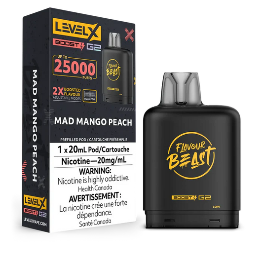Flavour Beast Level X 25000 puffs Mad Mango Peach